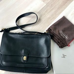EUC Coach Black Leather Briefcase